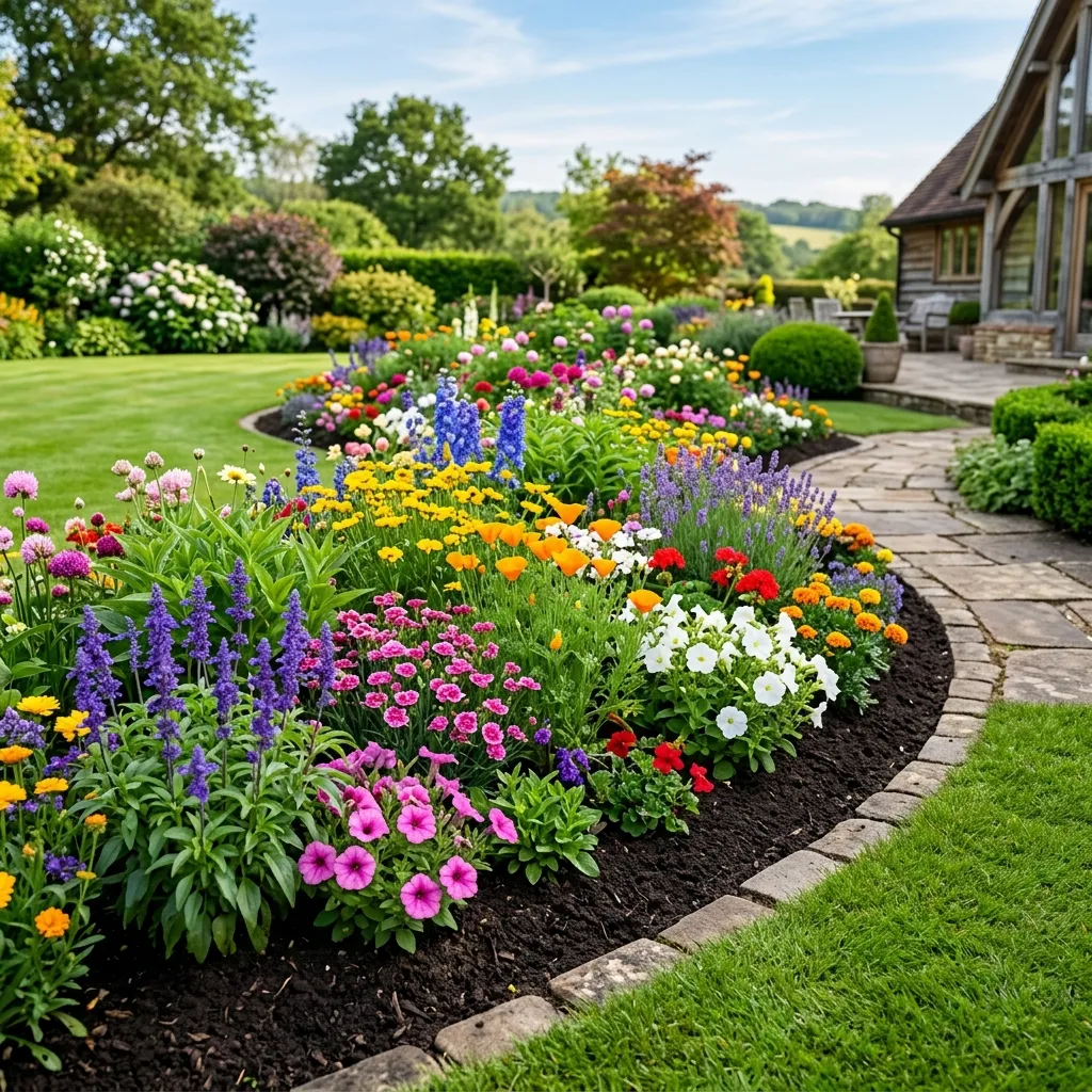 Flower bed creation background