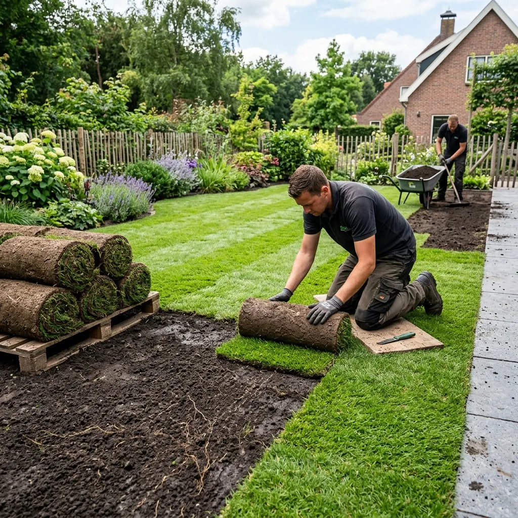 Natural turf supply and laying background