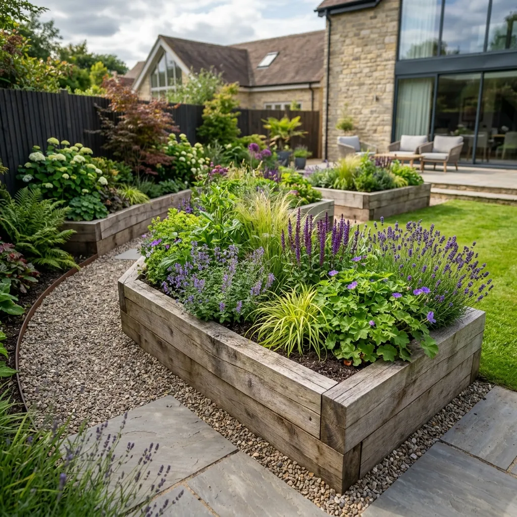 Raised beds and planters background